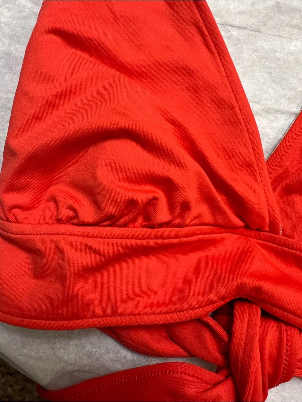 Anne Cole Red Orange Tie bikini top size X large